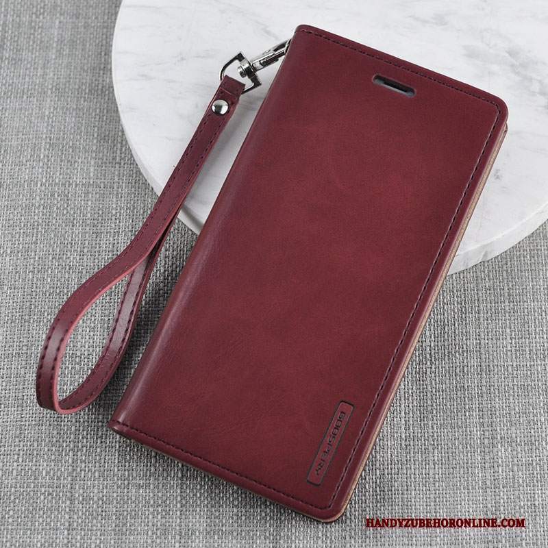 Custodia iPhone 12 Mini Portafoglio Rosso Morbido, Cover iPhone 12 Mini Silicone Telefono Tutto Incluso