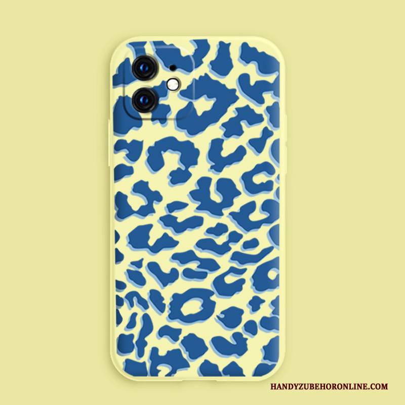 Custodia iPhone 12 Mini Silicone Leopardate Blu, Cover iPhone 12 Mini Protezione Vento Anti-caduta