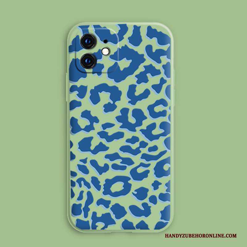 Custodia iPhone 12 Mini Silicone Leopardate Blu, Cover iPhone 12 Mini Protezione Vento Anti-caduta