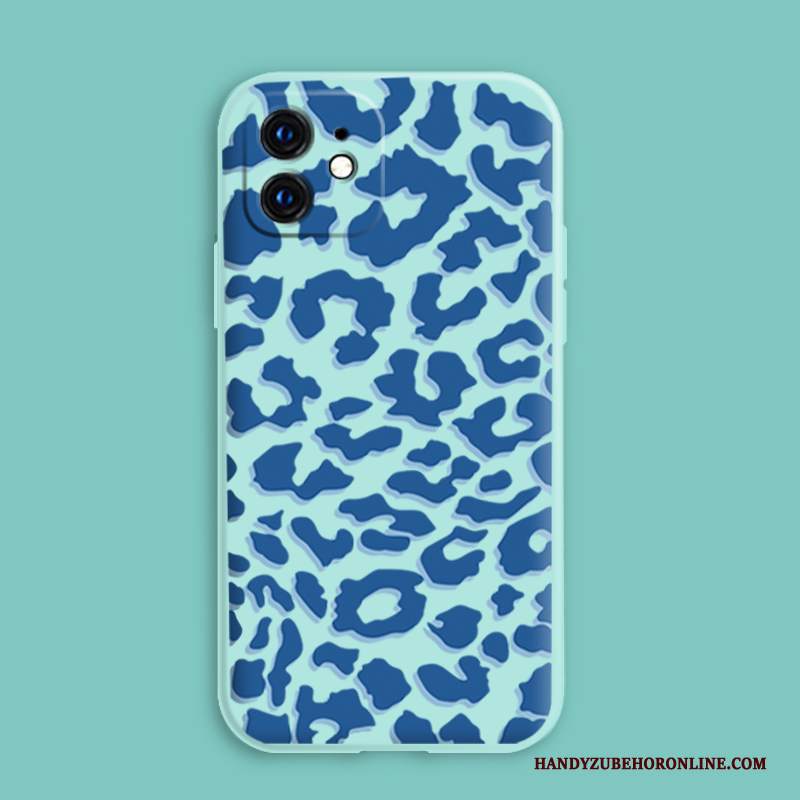 Custodia iPhone 12 Mini Silicone Leopardate Blu, Cover iPhone 12 Mini Protezione Vento Anti-caduta