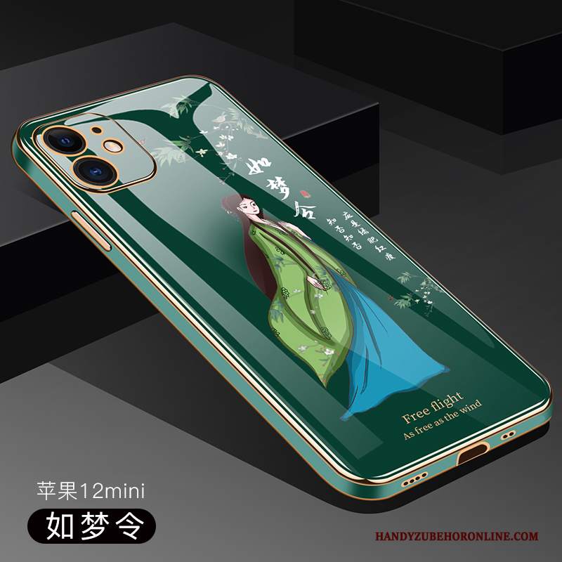 Custodia iPhone 12 Mini Silicone Tendenzatelefono, Cover iPhone 12 Mini Protezione Tutto Incluso Verde