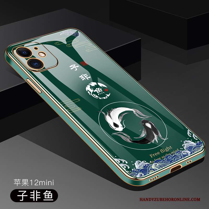 Custodia iPhone 12 Mini Silicone Tendenzatelefono, Cover iPhone 12 Mini Protezione Tutto Incluso Verde