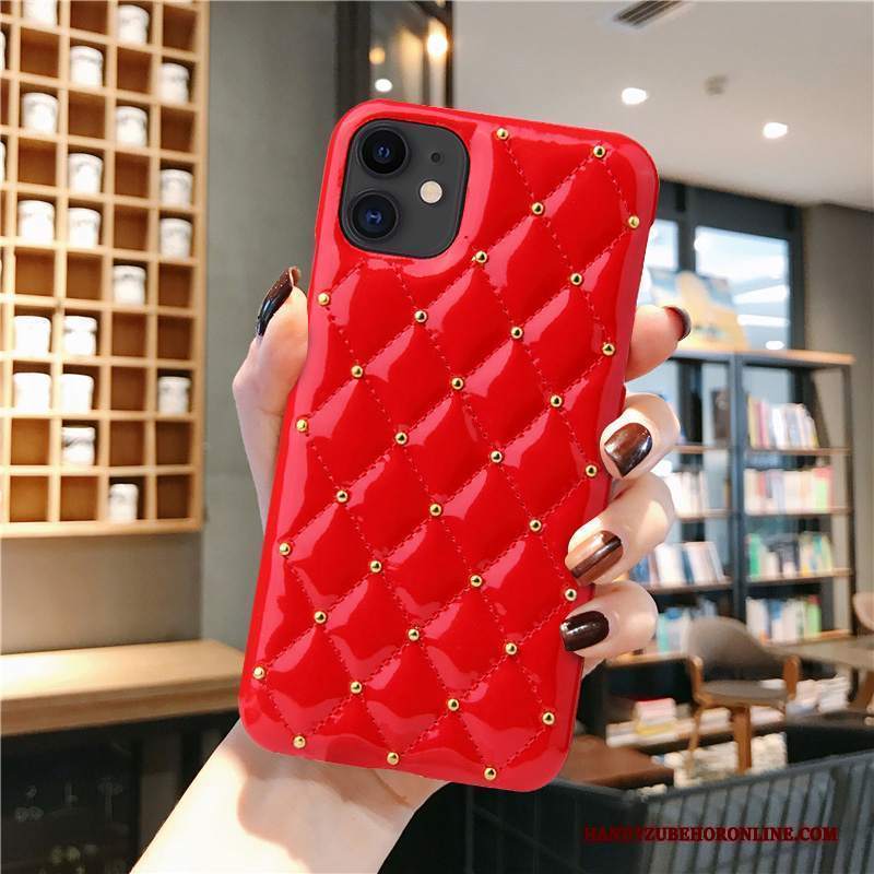 Custodia iPhone 12 Pelle Lusso Marchio Di Tendenza, Cover iPhone 12 Protezione Net Red Mini