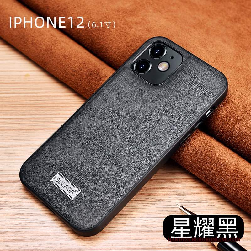 Custodia iPhone 12 Pelle Tutto Incluso High End, Cover iPhone 12 Protezione Modello Anti-caduta