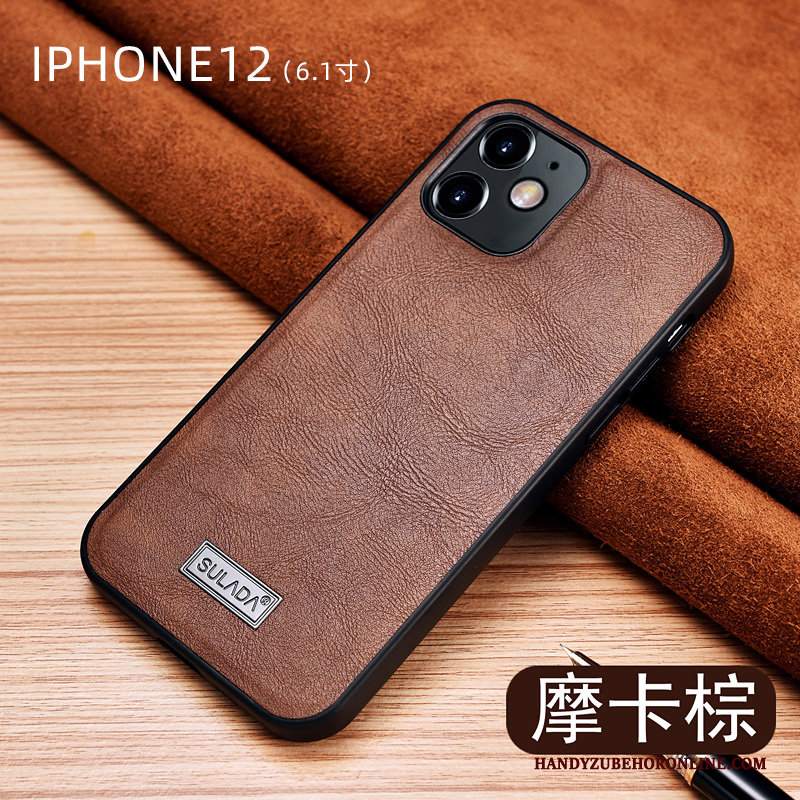 Custodia iPhone 12 Pelle Tutto Incluso High End, Cover iPhone 12 Protezione Modello Anti-caduta