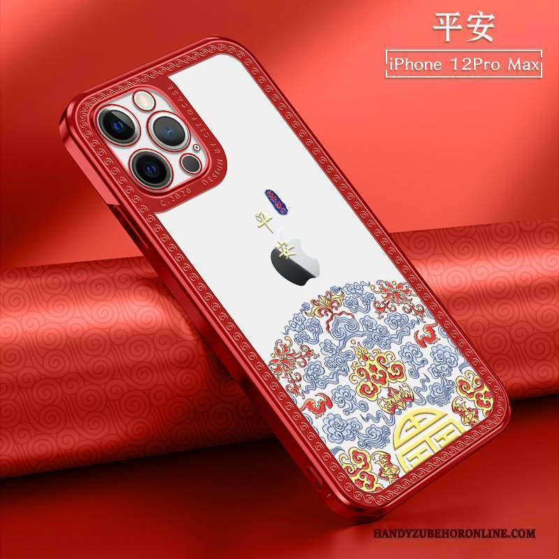 Custodia iPhone 12 Pro Max Mini Stile Cinese, Cover iPhone 12 Pro Max Trasparente Tutto Incluso