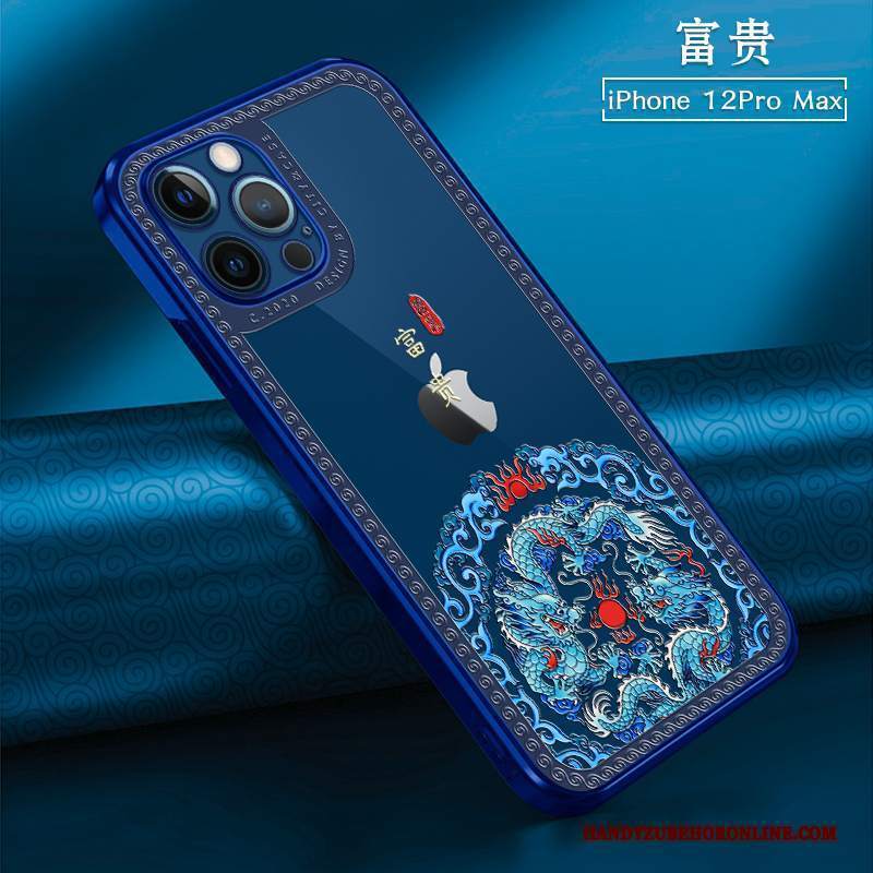 Custodia iPhone 12 Pro Max Mini Stile Cinese, Cover iPhone 12 Pro Max Trasparente Tutto Incluso