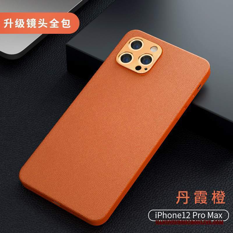 Custodia iPhone 12 Pro Max Pelle Nuovo Net Red, Cover iPhone 12 Pro Max Creativo Porpora Sottile