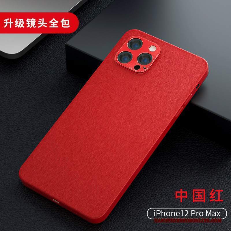 Custodia iPhone 12 Pro Max Pelle Nuovo Net Red, Cover iPhone 12 Pro Max Creativo Porpora Sottile