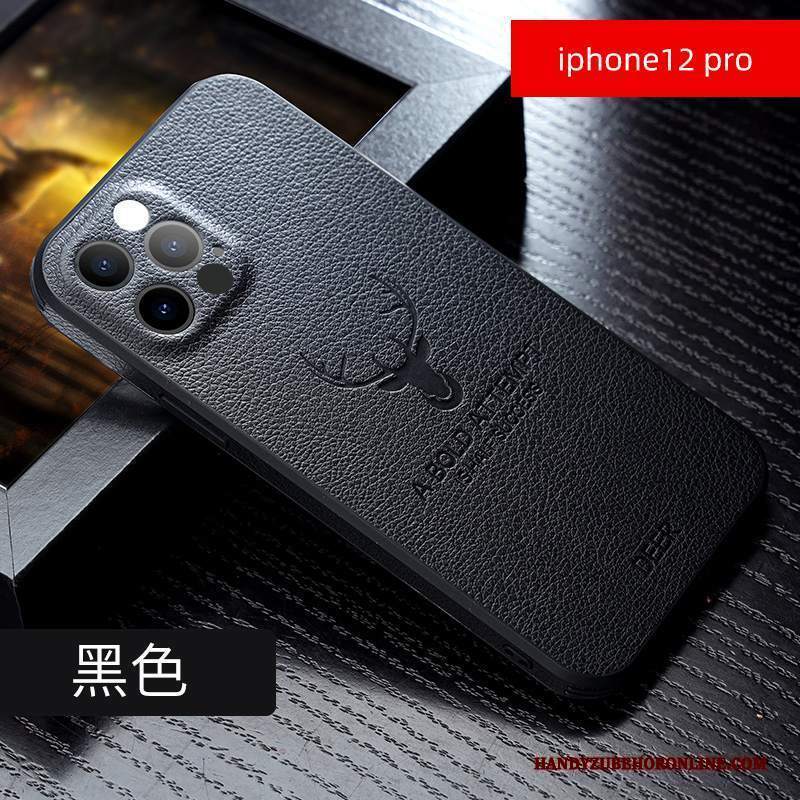 Custodia iPhone 12 Pro Pelle Anti-caduta Qualità, Cover iPhone 12 Pro Creativo Marchio Di Tendenza Di Personalità