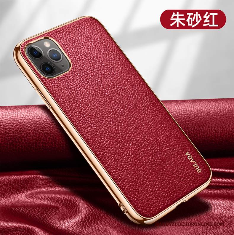 Custodia iPhone 12 Pro Pelle Rosso Sottile, Cover iPhone 12 Pro Creativo Anti-caduta Tutto Incluso