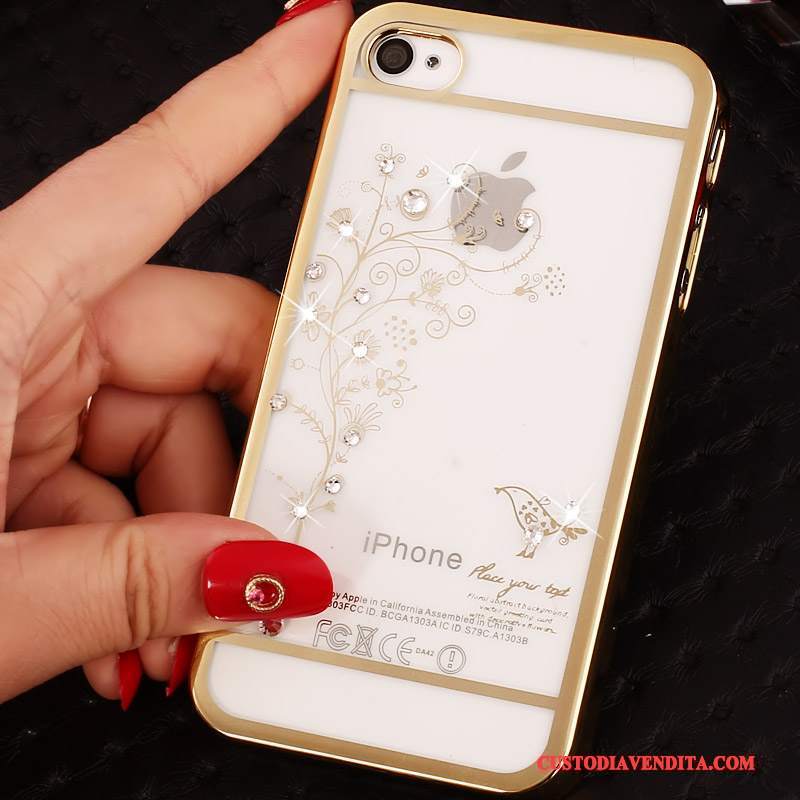 Custodia iPhone 4/4s Cartone Animato Telefono Difficile, Cover iPhone 4/4s Protezione Oro