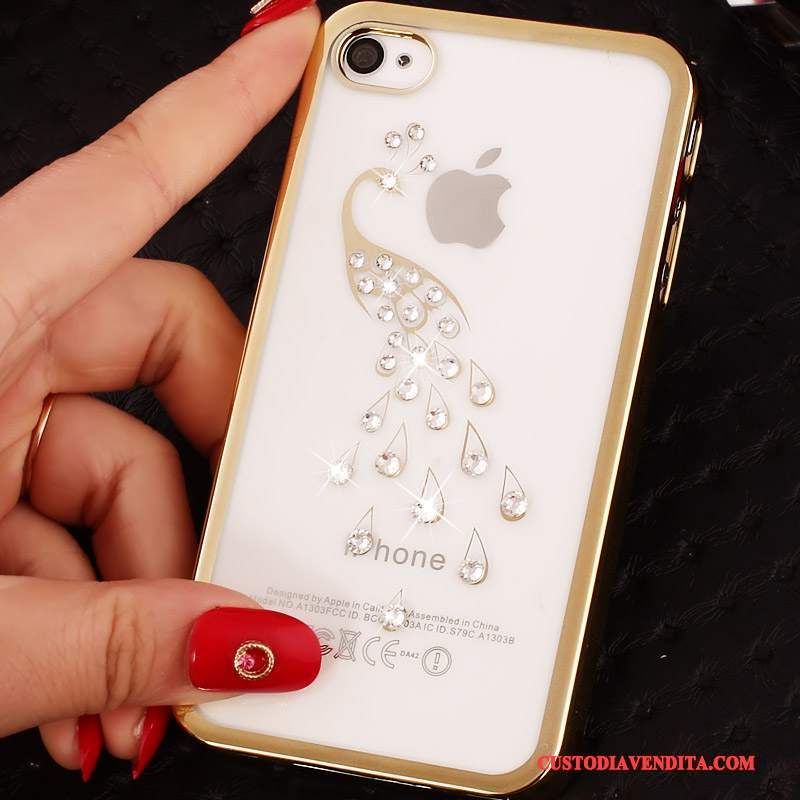 Custodia iPhone 4/4s Cartone Animato Telefono Difficile, Cover iPhone 4/4s Protezione Oro