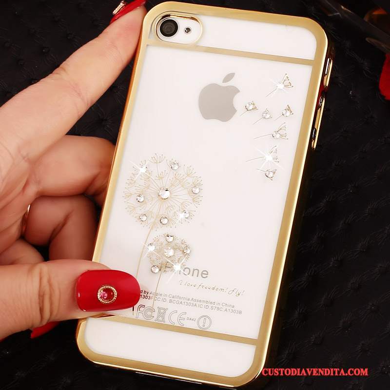 Custodia iPhone 4/4s Cartone Animato Telefono Difficile, Cover iPhone 4/4s Protezione Oro