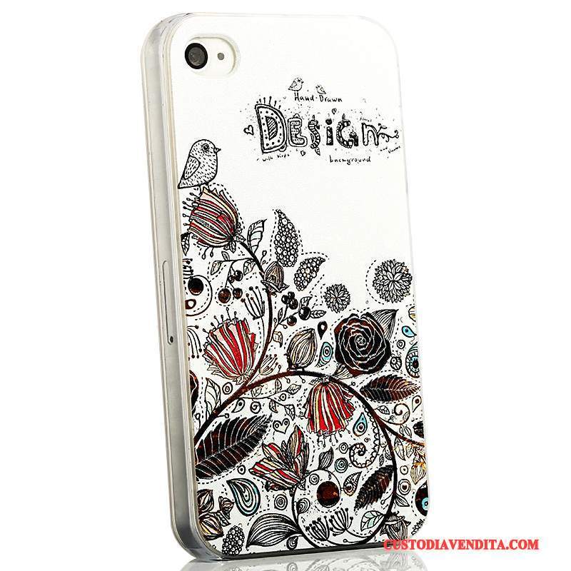 Custodia iPhone 4/4s Cartone Animato Telefono Tendenza, Cover iPhone 4/4s Goffratura Blu Chiaro Sottile