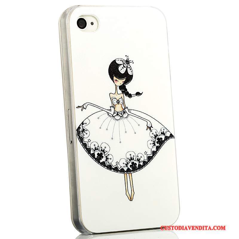 Custodia iPhone 4/4s Cartone Animato Telefono Tendenza, Cover iPhone 4/4s Goffratura Blu Chiaro Sottile