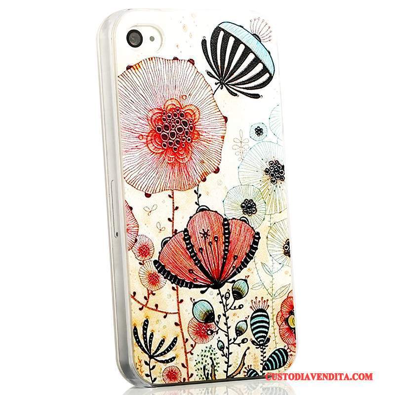 Custodia iPhone 4/4s Cartone Animato Telefono Tendenza, Cover iPhone 4/4s Goffratura Blu Chiaro Sottile