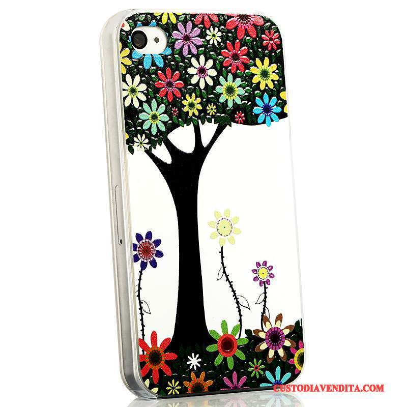 Custodia iPhone 4/4s Cartone Animato Telefono Tendenza, Cover iPhone 4/4s Goffratura Blu Chiaro Sottile