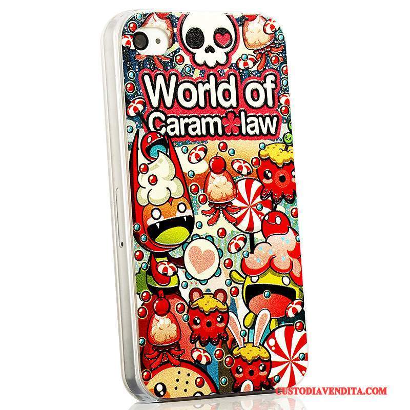 Custodia iPhone 4/4s Cartone Animato Telefono Tendenza, Cover iPhone 4/4s Goffratura Blu Chiaro Sottile