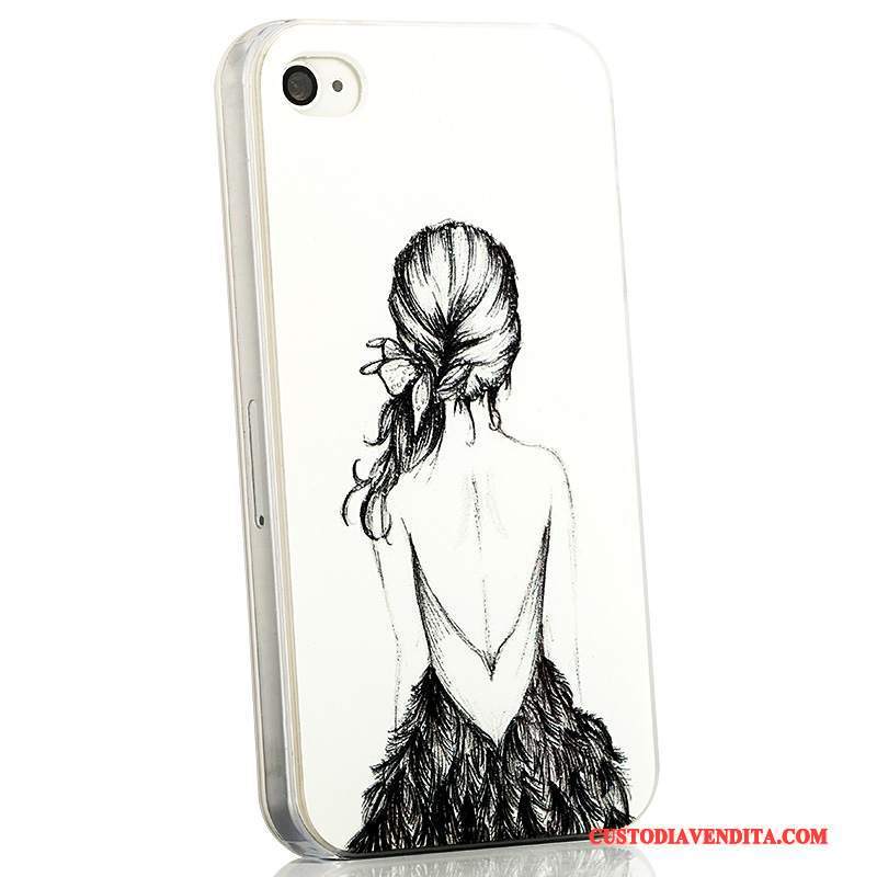 Custodia iPhone 4/4s Cartone Animato Telefono Tendenza, Cover iPhone 4/4s Goffratura Blu Chiaro Sottile