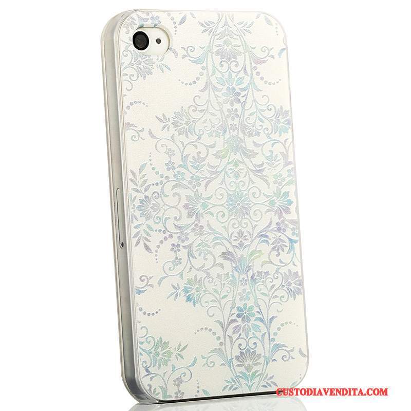 Custodia iPhone 4/4s Cartone Animato Telefono Tendenza, Cover iPhone 4/4s Goffratura Blu Chiaro Sottile