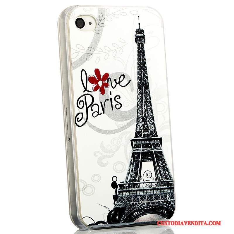 Custodia iPhone 4/4s Cartone Animato Telefono Tendenza, Cover iPhone 4/4s Goffratura Blu Chiaro Sottile