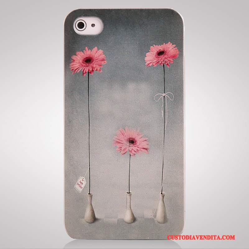 Custodia iPhone 4/4s Cartone Animato Tendenza Coperchio Posteriore, Cover iPhone 4/4s Colore Telefono Grigio