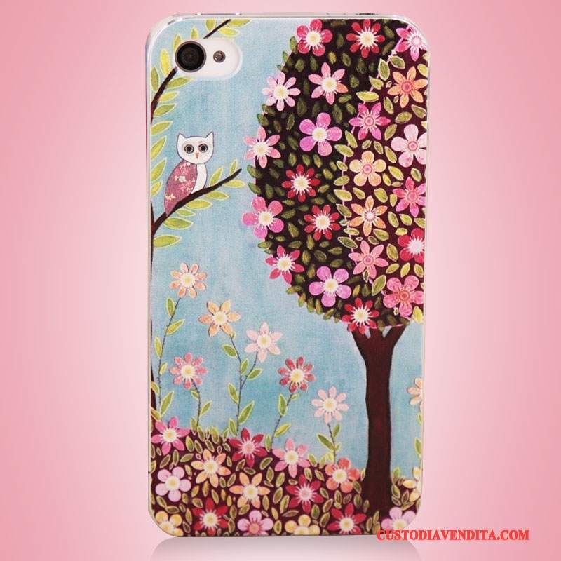 Custodia iPhone 4/4s Colore Albero Arte, Cover iPhone 4/4s Colore Telefono Blu