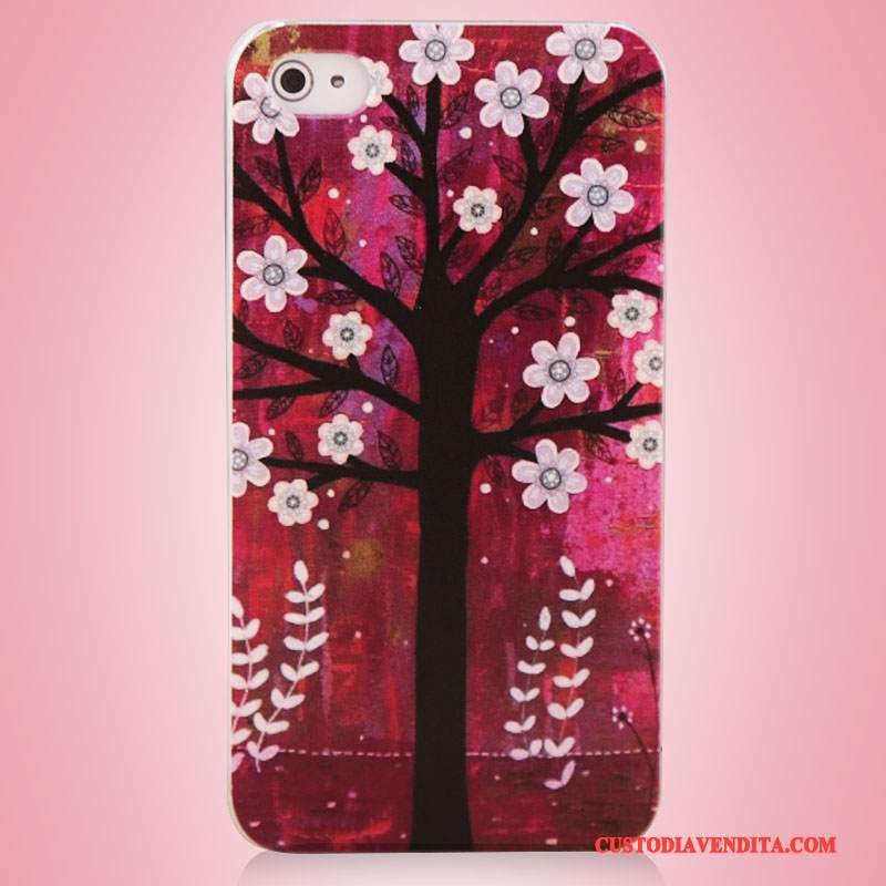 Custodia iPhone 4/4s Colore Albero Arte, Cover iPhone 4/4s Colore Telefono Blu