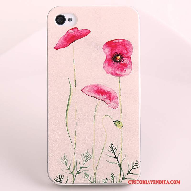 Custodia iPhone 4/4s Colore Bianco Blu, Cover iPhone 4/4s Protezione Rosa Semplici