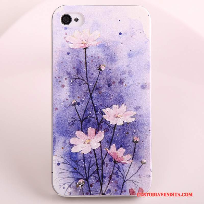 Custodia iPhone 4/4s Colore Bianco Blu, Cover iPhone 4/4s Protezione Rosa Semplici