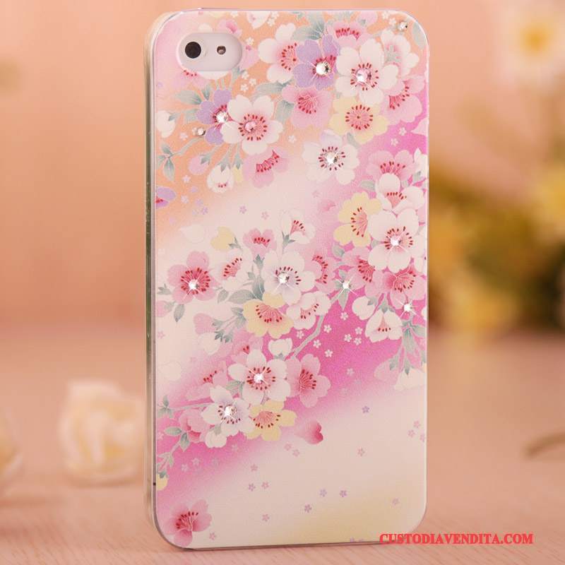 Custodia iPhone 4/4s Colore Difficile Rosa, Cover iPhone 4/4s Protezione Telefono