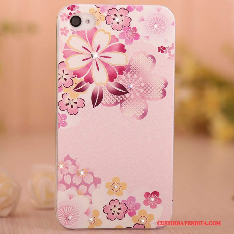 Custodia iPhone 4/4s Colore Difficile Rosa, Cover iPhone 4/4s Protezione Telefono