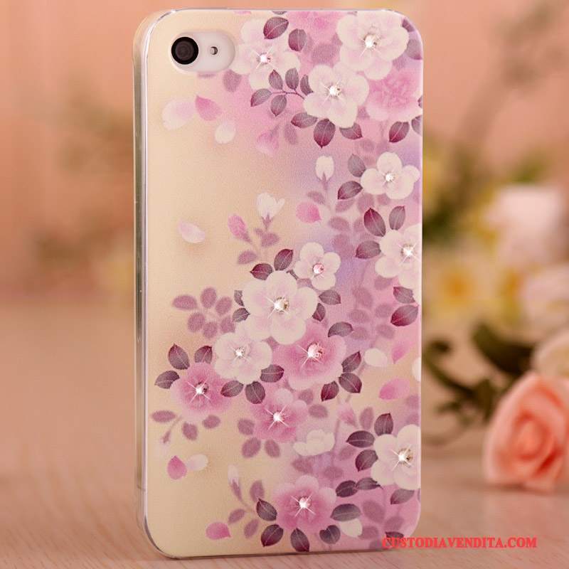 Custodia iPhone 4/4s Colore Difficile Rosa, Cover iPhone 4/4s Protezione Telefono