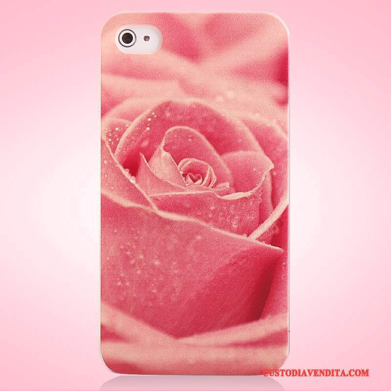 Custodia iPhone 4/4s Colore Rosa Difficile, Cover iPhone 4/4s Protezione Macchiatitelefono