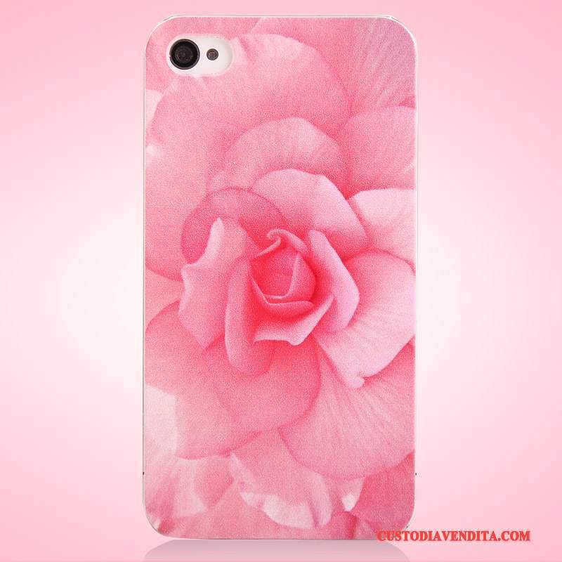 Custodia iPhone 4/4s Colore Rosa Difficile, Cover iPhone 4/4s Protezione Macchiatitelefono