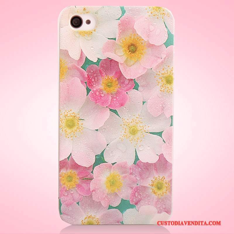 Custodia iPhone 4/4s Colore Rosa Difficile, Cover iPhone 4/4s Protezione Macchiatitelefono