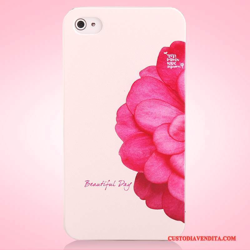 Custodia iPhone 4/4s Colore Rosa Difficile, Cover iPhone 4/4s Protezione Macchiatitelefono