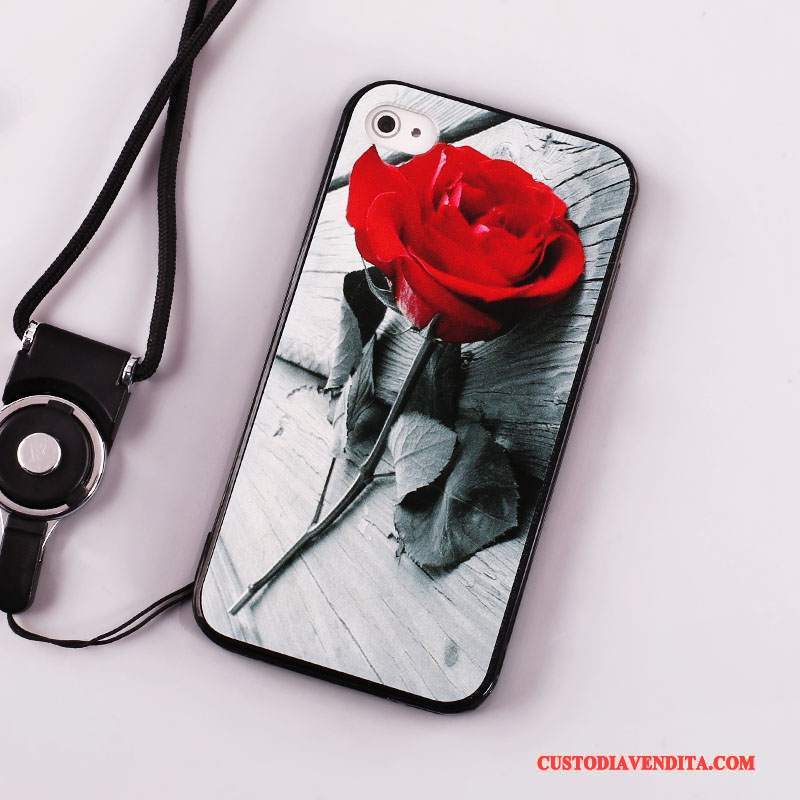 Custodia iPhone 4/4s Creativo Tutto Incluso Ornamenti Appesi, Cover iPhone 4/4s Silicone Anti-caduta Bianco