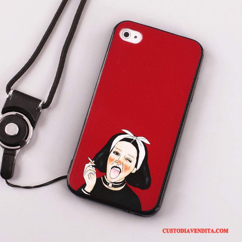 Custodia iPhone 4/4s Creativo Tutto Incluso Ornamenti Appesi, Cover iPhone 4/4s Silicone Anti-caduta Bianco