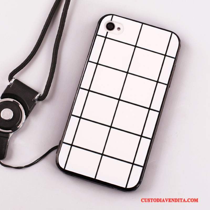 Custodia iPhone 4/4s Creativo Tutto Incluso Ornamenti Appesi, Cover iPhone 4/4s Silicone Anti-caduta Bianco