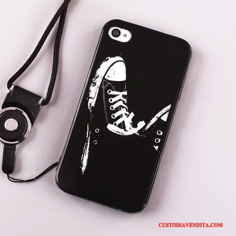 Custodia iPhone 4/4s Creativo Tutto Incluso Ornamenti Appesi, Cover iPhone 4/4s Silicone Anti-caduta Bianco