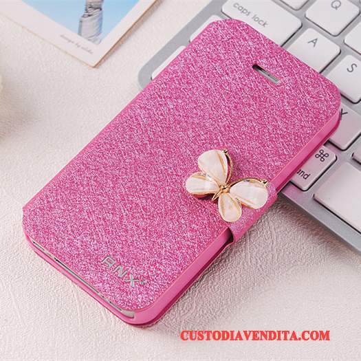 Custodia iPhone 4/4s Pelle Rosa Anti-caduta, Cover iPhone 4/4s Protezione Di Personalitàtelefono