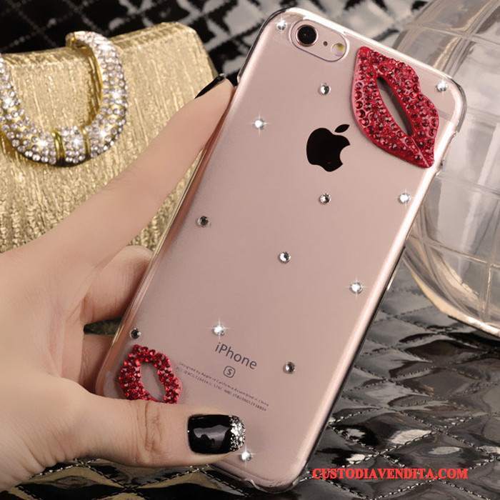 Custodia iPhone 4/4s Protezione Nuovo Tendenza, Cover iPhone 4/4s Con Strass Rosso