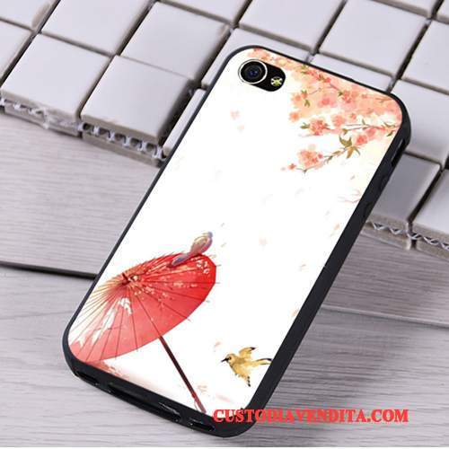 Custodia iPhone 4/4s Silicone Morbido Rosso, Cover iPhone 4/4s Cartone Animato Telefono Ornamenti Appesi