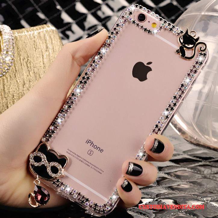 Custodia iPhone 4/4s Strass Rosa Cristallo, Cover iPhone 4/4s Tendenza Bello