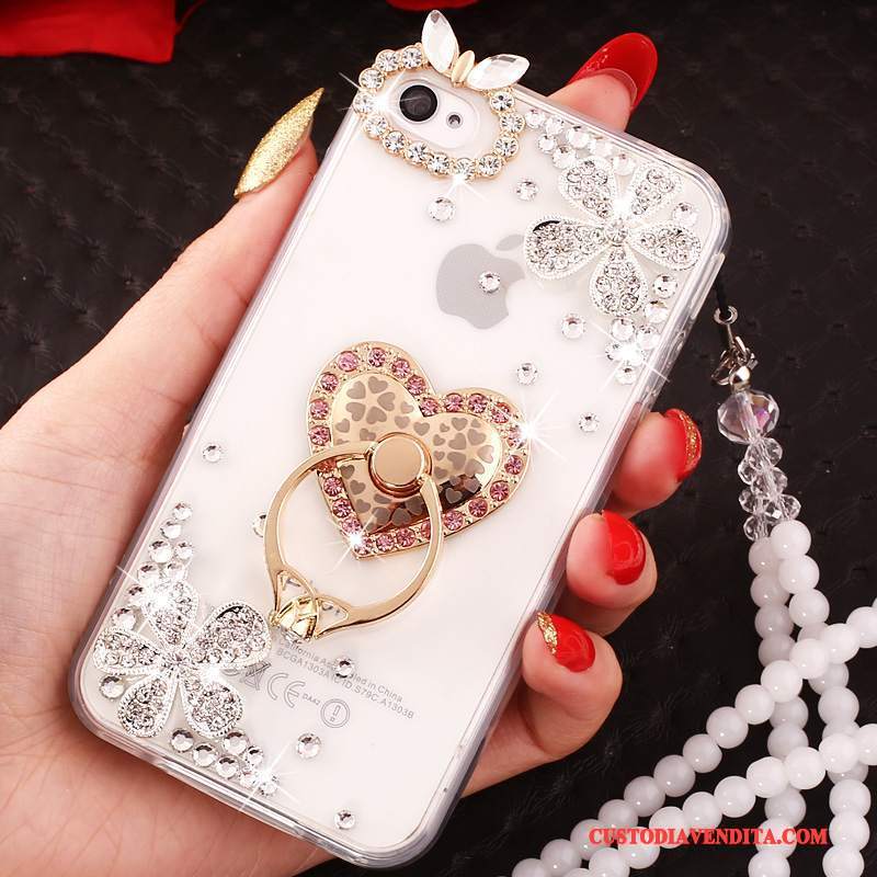 Custodia iPhone 4/4s Strass Telefono Tutto Incluso, Cover iPhone 4/4s Protezione Ornamenti Appesi Supporto