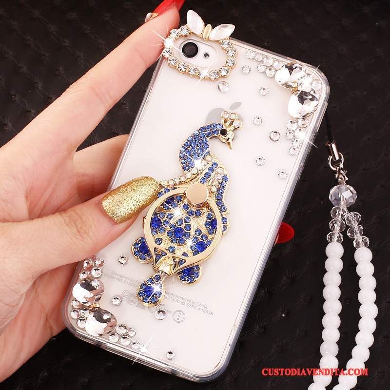 Custodia iPhone 4/4s Strass Telefono Tutto Incluso, Cover iPhone 4/4s Protezione Ornamenti Appesi Supporto