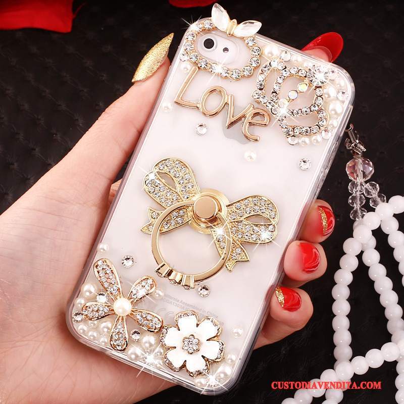 Custodia iPhone 4/4s Strass Telefono Tutto Incluso, Cover iPhone 4/4s Protezione Ornamenti Appesi Supporto