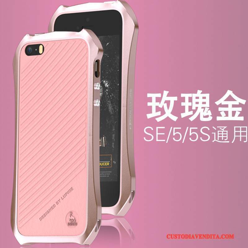 Custodia iPhone 5/5s Anti-caduta Metallo, Cover iPhone 5/5s Nerotelefono